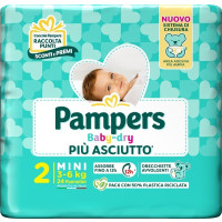 PAMPERS BABY DRY PANNOLINO DOWNCOUNT MINI 24 PEZZI