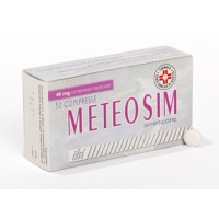 <b>METEOSIM 40 mg compresse masticabili</b><br>  Simeticone<br><b>Che cos’è e a che cosa serve</b><br>METEOSIM contiene il principio attivo simeticone, un antimeteorico che agisce favorendo  l'eliminazione dei gas che si formano nello sto