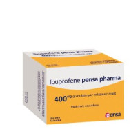<b>IBUPROFENE PENSA PHARMA 400 mg granulato per soluzione orale</b><br>  Ibuprofene<br><br>  Medicinale equivalente<br><b>Che cos’è e a che cosa serve</b><br>IBUPROFENE PENSA PHARMA contiene il principio attivo ibuprofene, appartenente ad un 