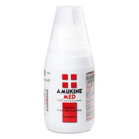 <b>Amukine Med 0,05% soluzione cutanea</b><br>  Sodio ipoclorito<br><b>Che cos’è e a che cosa serve</b><br>Amukine Med contiene sodio ipoclorito, un antisettico per uso locale.<br>  Amukine Med è indicato per:<br>  • disinfettare
