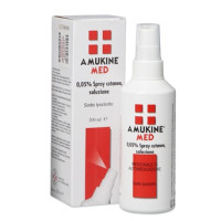 <b>Amukine Med 0,05% spray cutaneo, soluzione</b><br>  Sodio ipoclorito<br><b>Che cos’è e a che cosa serve</b><br>Amukine Med contiene sodio ipoclorito, un antisettico per uso locale.<br>  Amukine Med è indicato per:<br>  • disin