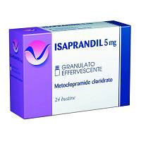 <b>ISAPRANDIL 5 mg granulato effervescente<br>  METOCLOPRAMIDE CLORIDRATO</b><br><b>Che cos’è e a che cosa serve</b><br>ISAPRANDIL è un antiemetico. Contiene un medicinale chiamato “metoclopramide”. Agisce su una parte del 