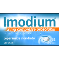 <b>IMODIUM 2 mg compresse orosolubili</b><br>  loperamide cloridrato<br><b>Che cos’è e a che cosa serve</b><br>Questo medicinale contiene loperamide cloridrato, un principio attivo che agisce sull'intestino riducendo i  movimenti intestin
