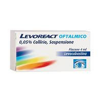 <b>LEVOREACT OFTALMICO 0,05 % collirio, sospensione</b><br>  Levocabastina cloridrato<br><b>Che cos’è e a che cosa serve</b><br>LEVOREACT OFTALMICO è un collirio che contiene levocabastina cloridrato, un principio attivo  appartenente 