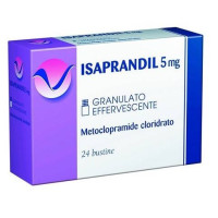 <b>ISAPRANDIL 5 mg compresse effervescenti<br>  METOCLOPRAMIDE CLORIDRATO  </b><br><b>Che cos’è e a che cosa serve</b><br>ISAPRANDIL è un antiemetico. Contiene un medicinale chiamato “metoclopramide”. Agisce su una parte de