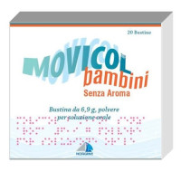 <b>MOVICOL Bambini 6,9 g, polvere per soluzione orale, Senza Aroma</b><br><b>Che cos’è e a che cosa serve</b><br>Il nome di questo medicinale è Movicol Bambini Senza Aroma, bustina da 6,9 g, polvere per soluzione  orale. È un la