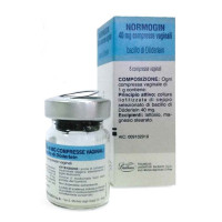 <b>NORMOGIN 40 mg compresse vaginali</b><br>  Bacillo di Döderlein<br><b>Che cos’è e a che cosa serve</b><br>NORMOGIN è costituito da bacillo di Döderlein (Lactobacillus Rhamnosus) liofilizzato. Questo lactobacillo è n