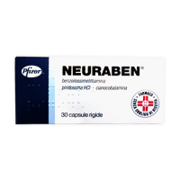 <b>NEURABEN 100 mg + 150 mg + 500 mcg capsule rigide</b><br>  Benzoilossimetiltiamina, piridossina cloridrato, cianocobalamina<br><b>Che cos’è e a che cosa serve</b><br>Neuraben contiene : benzoilossimetiltiamina, piridossina cloridato e cian