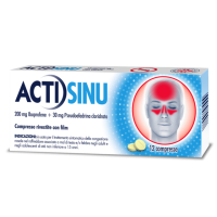 <b>ACTISINU 200 mg/30 mg, compresse rivestite con film</b><br>  Ibuprofene/Pseudoefedrina cloridrato<br>  Per adulti e adolescenti di età non inferiore a 15 anni<br><b>Che cos’è e a che cosa serve</b><br>ACTISINU contiene due principi 