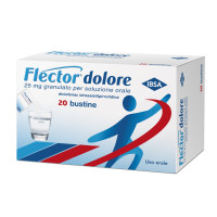 <b>FLECTOR DOLORE 25 mg granulato per soluzione orale</b><br>  diclofenac idrossietilpirrolidina<br><b>Che cos’è e a che cosa serve</b><br>FLECTOR DOLORE contiene il principio attivo diclofenac idrossietilpirrolidina ed appartiene alla  class