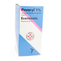 <b>Pevaryl 1% soluzione cutanea per genitali esterni<br>  Econazolo </b><br><b>Che cos’è e a che cosa serve</b><br>Pevaryl contiene econazolo che appartiene ad un gruppo di medicinali detti “antimicotici" usati per trattare le  micosi (
