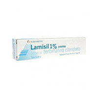<b>Lamisil 1% crema</b><br>  terbinafina cloridrato<br><b>Che cos’è e a che cosa serve</b><br>Lamisil contiene il principio attivo terbinafina che appartiene a un gruppo di medicinali denominati  “antifungini ad ampio spettro”. La