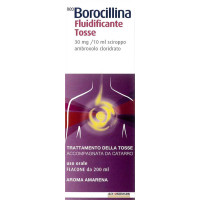 <b>Neo Borocillina Fluidificante Tosse 30 mg/10 ml sciroppo</b><br>Ambroxolo cloridrato<br><b>Che cos’è e a che cosa serve</b><br>Neo Borocillina Fluidificante Tosse contiene il principio attivo ambroxolo cloridrato; questo medicinale apparti
