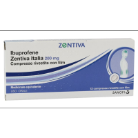 <b>IBUPROFENE ZENTIVA ITALIA 200 mg compresse rivestite con film</b><br>  Ibuprofene<br>  Medicinale equivalente<br><b>Che cos’è e a che cosa serve</b><br>IBUPROFENE ZENTIVA ITALIA 200 mg contiene ibuprofene, un medicinale che appartiene ad  