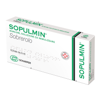 <b>SOPULMIN 40 mg/3 ml soluzione da nebulizzare</b><br>  Sobrerolo<br><b>Che cos’è e a che cosa serve</b><br>SOPULMIN contiene il principio attivo sobrerolo, che appartiene ad un gruppo di farmaci chiamati mucolitici,  che diminuiscono la vis