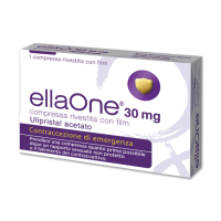 <b>ellaOne 30 mg compressa rivestita con film</b><br>  Ulipristal acetato<br><b>Che cos’è e a che cosa serve</b><br><u>ellaOne è un contraccettivo di emergenza</u><br><br>ellaOne è un contraccettivo destinato a prevenire la grav