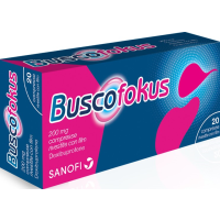 <b>Buscofokus 200 mg compresse rivestite con film</b><br>  Dexibuprofene<br><b>Che cos’è e a che cosa serve</b><br>Dexibuprofene, il principio attivo di Buscofokus, appartiene a una famiglia di medicinali noti come farmaci antinfiammatori non