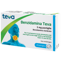 <b>Benzidamina Teva 3 mg pastiglie</b><br>  benzidamina cloridrato<br><b>Che cos’è e a che cosa serve</b><br>Benzidamina Teva 3 mg pastiglie contiene il principio attivo benzidamina cloridrato. Il principio  attivo è la parte delle pas