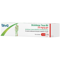<b>Diclofenac Teva BV 20 mg/g gel</b><br>  Diclofenac (come diclofenac dietilammonio)<br><b>Che cos’è e a che cosa serve</b><br>Diclofenac Teva BV contiene il principio attivo diclofenac che appartiene ad una classe di medicinali  detti farma