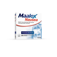 <b>Maalox Nausea adulti 5 mg compresse effervescenti<br>  Maalox Nausea adulti 5 mg granulato effervescente</b><br>  metoclopramide cloridrato<br><b>Che cos’è e a che cosa serve</b><br>Maalox Nausea è un medicinale che contiene una sos