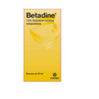 <b>BETADINE 10% soluzione cutanea</b><br> Iodopovidone<br><b>Che cos’è e a che cosa serve</b><br>Betadine 10% soluzione cutanea contiene iodopovidone, un disinfettante per uso locale.<br><br> Betadine 10% soluzione cutanea è indicato p