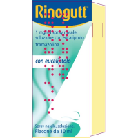 <b>Rinogutt 1 mg/ml spray nasale soluzione con eucaliptolo</b><br>  Tramazolina<br><b>Che cos’è e a che cosa serve</b><br>Rinogutt contiene tramazolina.<br>  Rinogutt si usa <b>negli adulti e negli adolescenti a partire dai 12 anni</b> come d