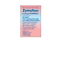 <b>ZYMAFLUOR 1,14 mg/ml gocce orali, soluzione<br>  ZYMAFLUOR 0,25 mg compresse<br>  ZYMAFLUOR 0,50 mg compresse<br>  ZYMAFLUOR 1 mg compresse</b><br>  Sodio fluoruro<br><b>Che cos’è e a che cosa serve</b><br>ZYMAFLUOR contiene il principio a