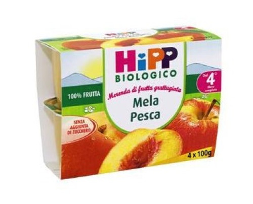 HIPP BIO FRUTTA GRATTUGGIATA MELA PESCA 4X100 G