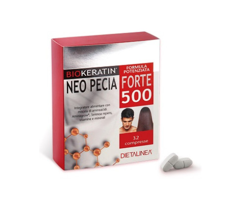 DIETALINEA BIOKERATIN NEO PECIA FORTE 500 32 COMPRESSE 4 BLISTER IN ASTUCCIO 48 G