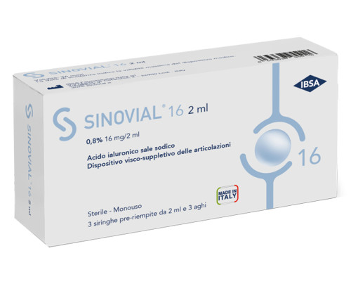SIRINGA INTRA-ARTICOLARE SINOVIAL 16 ACIDO IALURONICO 0,8% 2 ML 3 PEZZI