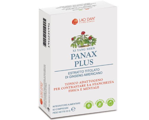 PANAX PLUS GINSENG AMERICANO 60 COMPRESSE CON ESTRATTO DI PANAX QUINQUEFOLIUS TITOLATO AL 10% IN GINSENOSIDI