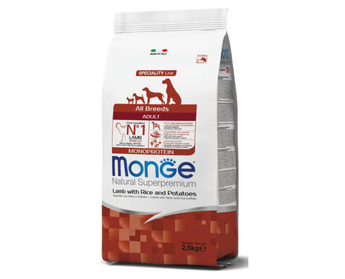 MONGE ALL BREEDS ADULT AGNELLO RISO & PATATE 2500 G