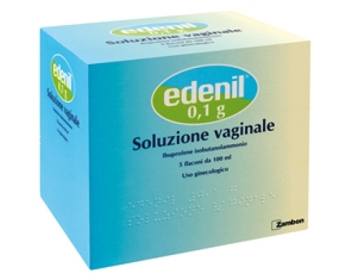 <b>Edenil 0,1 g soluzione vaginale<br>  Edenil 1 g polvere per soluzione vaginale</b><br>  Ibuprofene isobutanolammonio<br><b>Che cos’è e a che cosa serve</b><br>Edenil contiene il principio attivo ibuprofene che appartiene ad un gruppo di me