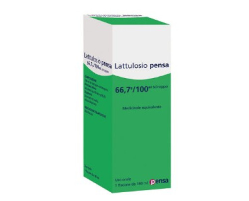 <b>LATTULOSIO PENSA 66,7g/100 ml sciroppo</b><br>  Lattulosio<br>  <br>  Medicinale Equivalente<br><b>Che cos’è e a che cosa serve</b><br>LATTULOSIO PENSA contiene lattulosio, un lassativo, usato per facilitare l'evacuazione intestinale.<
