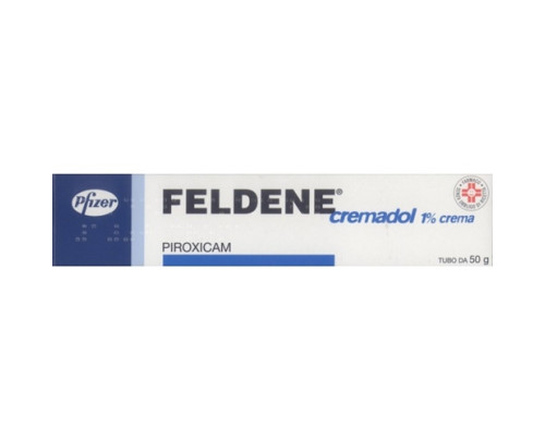 <b>FELDENE CREMADOL 1% crema</b><br>  Piroxicam<br><b>Che cos’è e a che cosa serve</b><br>Feldene Cremadol contiene il principio attivo piroxicam che appartiene a un gruppo di medicinali  chiamati antiinfiammatori non steroidei (FANS).<br>  F