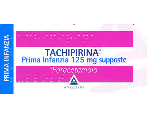 TACHIPIRINA Neonati 62,5 mg supposte<br> TACHIPIRINA Prima Infanzia 125 mg supposte<br> Paracetamolo<br><b>Che cos’è e a che cosa serve</b><br>Tachipirina contiene il principio attivo paracetamolo che agisce riducendo la febbre (antipiretico)