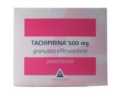 TACHIPIRINA 500 mg granulato effervescente<br> Paracetamolo<br><b>Che cos’è e a che cosa serve</b><br>Tachipirina contiene il principio attivo paracetamolo che agisce riducendo la febbre (antipiretico) e alleviando il dolore (analgesico).<br>