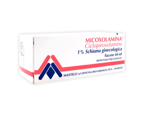 <b>MICOXOLAMINA1% Crema vaginale<br>  MICOXOLAMINA 100 mg Ovuli vaginali<br>  MICOXOLAMINA 1% Schiuma ginecologica</b><br>  Ciclopirox olamina<br><b>Che cos’è e a che cosa serve</b><br>MICOXOLAMINA contiene il principio attivo ciclopirox olam