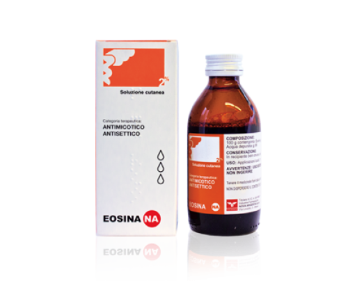 <b>EOSINA NA 2% soluzione cutanea</b><br>  Eosina<br><b>Che cos’è e a che cosa serve</b><br>EOSINA NA è una soluzione da applicare sulla pelle contenente il principio attivo eosina, un medicinale  utilizzato come disinfettante della pe
