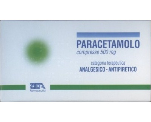 <b>PARACETAMOLO ZETA 500 mg compresse</b><br>  Paracetamolo<br><b>Che cos’è e a che cosa serve</b><br>PARACETAMOLO ZETA contiene il principio attivo paracetamolo appartenente ad un gruppo di  medicinali noti come analgesici e antipiretici, in