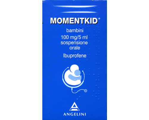 Momentkid Bambini 100 mg/5 ml sospensione orale<br> Ibuprofene<br><b>Che cos’è e a che cosa serve</b><br>Momentkid contiene ibuprofene che appartiene ad un gruppo di medicinali chiamati farmaci antinfiammatori non steroidei (FANS) la cui azio