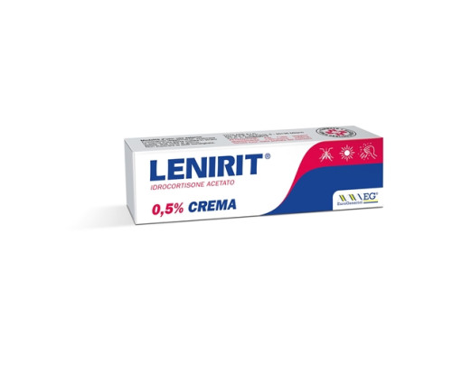 <b>Lenirit 0,5% Crema</b><br>  Idrocortisone acetato<br><b>Che cos’è e a che cosa serve</b><br>Lenirit contiene il principio attivo idrocortisone acetato, un corticosteroide dotato di attività antiinfiammatoria, antiallergica e anti-pr