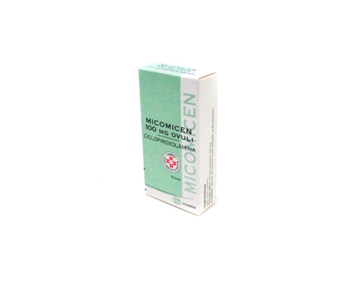 <b>Micomicen 1% crema vaginale<br>  Micomicen 100 mg ovuli</b><br>  Ciclopiroxolamina<br><b>Che cos’è e a che cosa serve</b><br>Micomicen contiene il principio attivo ciclopiroxolamina che appartiene ad un gruppo di medicinali  chiamati antif