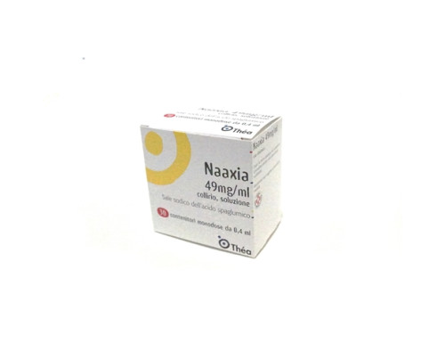 <b>Naaxia 49 mg/ml collirio, soluzione</b><br><b>Che cos’è e a che cosa serve</b><br>È un collirio soluzione in contenitori monodose.<br>  È usato per il trattamento di lievi manifestazioni di congiuntivite e cheratocongiuntivit