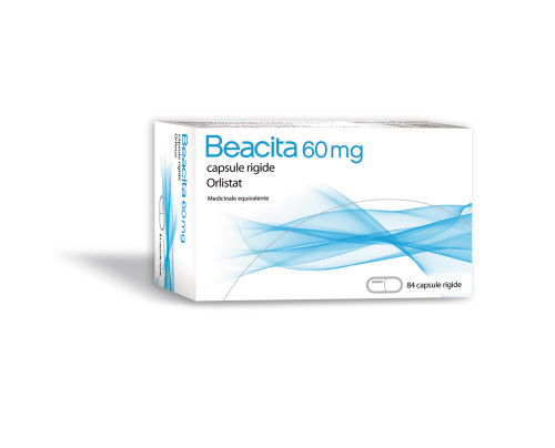 <b>BEACITA 60 mg capsule rigide</b><br>  Orlistat<br><b>Che cos’è e a che cosa serve</b><br>BEACITA è un farmaco contro l'obesità ad azione periferica che si usa per perdere peso negli adulti dai 18 anni in su che sono sovra