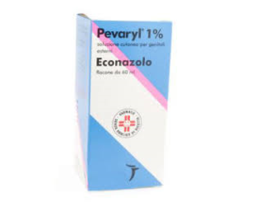 <b>Pevaryl 1% soluzione cutanea per genitali esterni<br>  Econazolo </b><br><b>Che cos’è e a che cosa serve</b><br>Pevaryl contiene econazolo che appartiene ad un gruppo di medicinali detti “antimicotici" usati per trattare le  micosi (