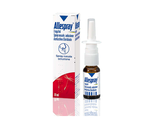 <b>Allespray 1mg/ml spray nasale, soluzione</b><br>  Azelastina cloridrato<br><b>Che cos’è e a che cosa serve</b><br>Allespray contiene il principio attivo azelastina cloroidrato, che appartiene ad un gruppo di medicinali chiamati  antistamin