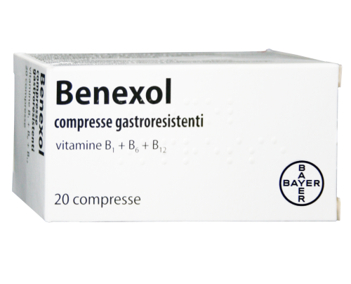 <b>Benexol compresse gastroresistenti<br>  vitamine B1+B6+B12</b><br><b>Che cos’è e a che cosa serve</b><br>Benexol compresse appartiene alla categoria terapeutica dei vitaminici a base di vitamina B1+ B6+ B12.<br><br>  Questo medicinale si u