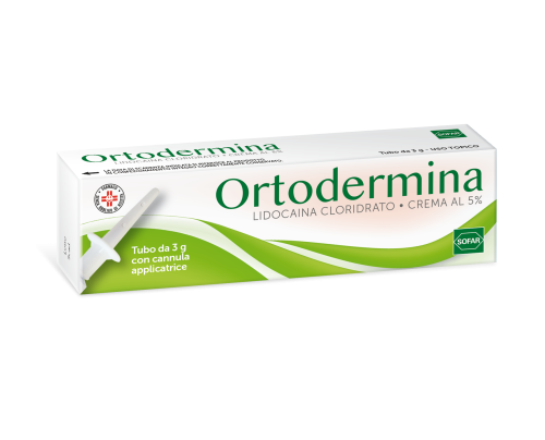 <b>Ortodermina crema al 5% </b><br>   Lidocaina cloridrato<br><b>Che cos’è e a che cosa serve</b><br>Ortodermina è una crema che contiene lidocaina, ed appartiene ad una classe di medicinali   definiti anestetici per uso locale (topico