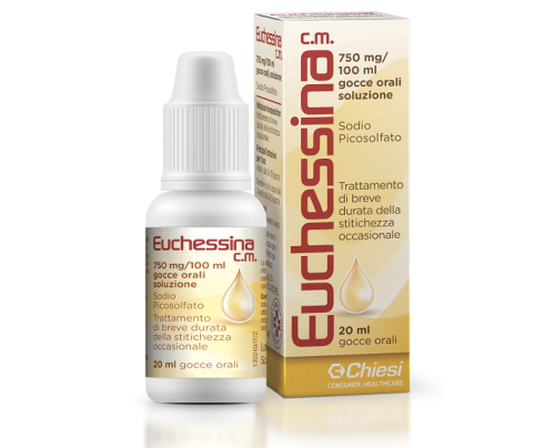 <b>Euchessina C.M. 3,5 mg compresse masticabili<br>  Euchessina C.M. 750 mg/100 ml gocce orali, soluzione</b><br>  Sodio picosolfato<br><b>Che cos’è e a che cosa serve</b><br>Euchessina C.M. è un lassativo stimolante (cosiddetti lassat